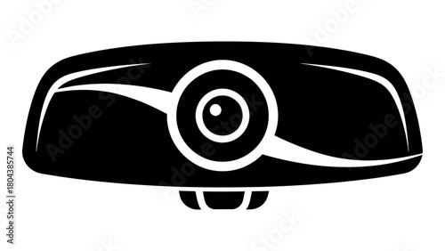 Mirror dash cam silhouette icon for vehicle security, automotive technology, and in-car recording systems display.