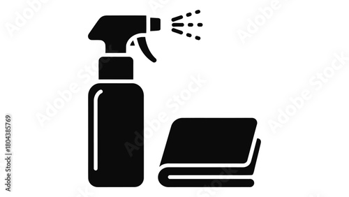 Mobile screen and surface cleaning kit featuring a spray bottle and microfiber cloth for optimal device hygiene and main