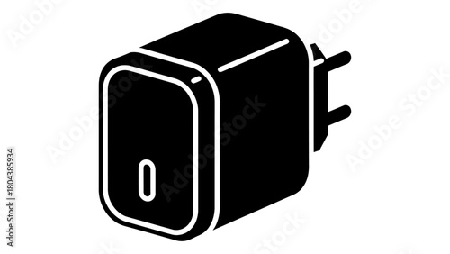 Sleek black mobile charger wall adapter for fast smartphone and tablet charging solutions and power delivery