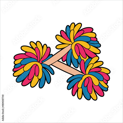 Colorful abstract floral pattern vector illustration of nature's spring blossom bouquet with decorative leaves and artful summer flower design