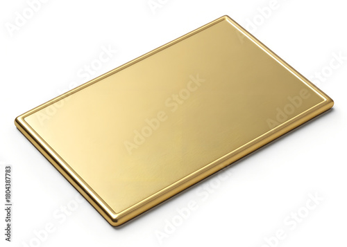 A simple, digital illustration of a gold-colored, rectangular object with a smooth, glossy surface. The object is a golden, flat surface with a consistent coloration and reflective quality. The style 