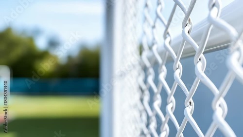 White chain link fence at sports stadium