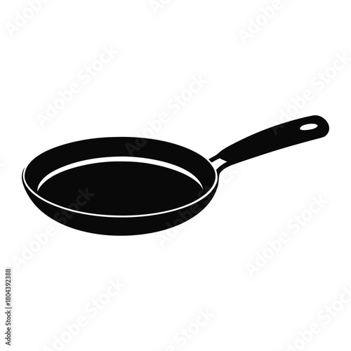 Simple black silhouette of a frying pan