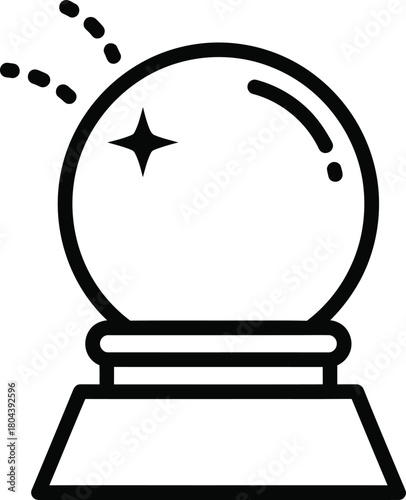 Crystal ball vector illustration fortune telling future prediction icon eps silhouette