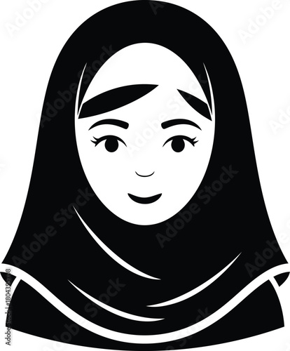 Stock vector of muslim woman wearing hijab islamic headscarf illustration eps silhouette