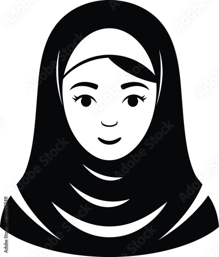 Hijab woman vector illustration muslim girl islamic fashion headscarf art eps silhouette
