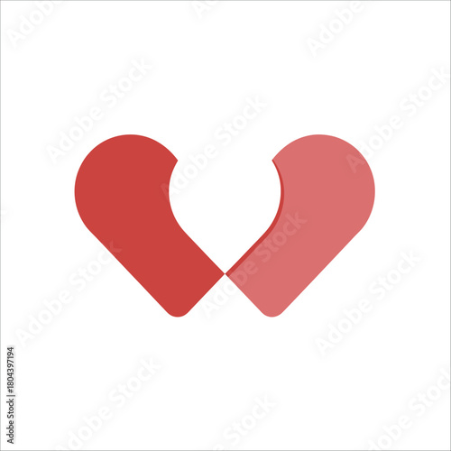 Red heart isolated on white, a symbol of love and romance for Valentine's Day design