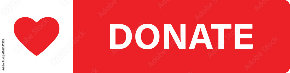 Obraz premium Donate button with red heart icon