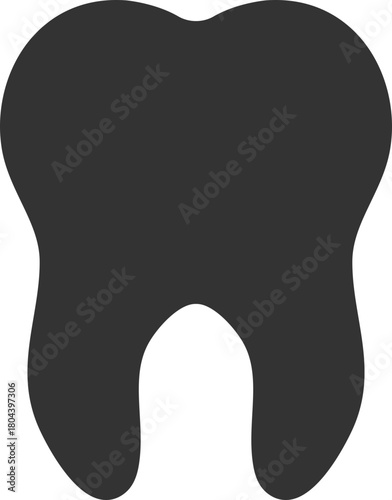 Black tooth silhouette dental care symbol