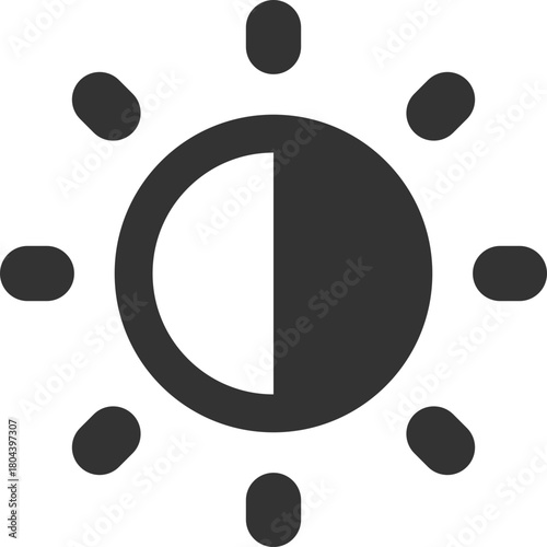Brightness and contrast settings sun icon