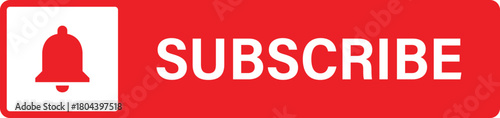 Subscribe button with bell icon on red