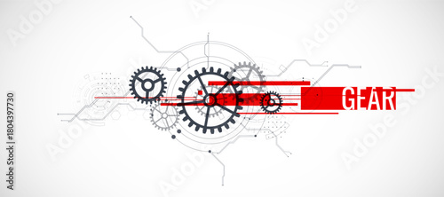 Abstract technology background. Cogwheels ART theme. Vector illustration