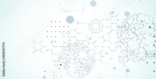 Abstract biotechnology innovation background.  Hexagons theme. Vector