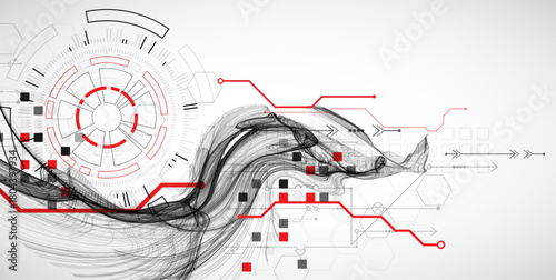 The abstract wave art background. Template for science and technology presentation. Vector.