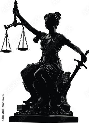Stock photo lady justice statue scales sword law legal system blindfold eps silhouette