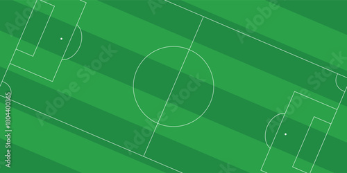 top view of soccer field, vector, modern design