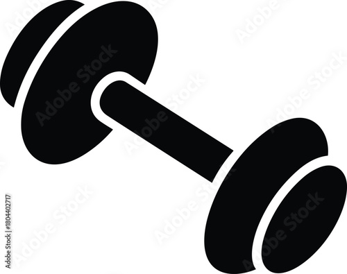  Dumbbell icon on white background weight exercise