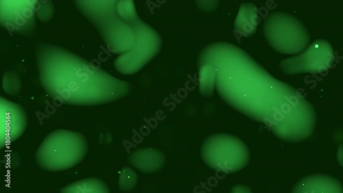 Abstract composition of glowing green shapes on dark background. Suitable for technology, science, and futuristic design projects. Unique visual concept.