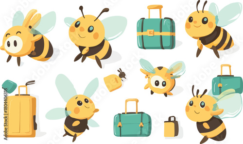 A collection of cute cartoon baby wild animal characters, including a funny vector dog, cat, bird, cow, tiger, pig, and rabbit illustration set for a zoo safari