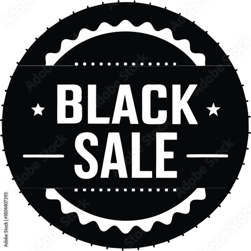 A black and white starburst sticker icon for "BLACK FRIDAY Sale".

