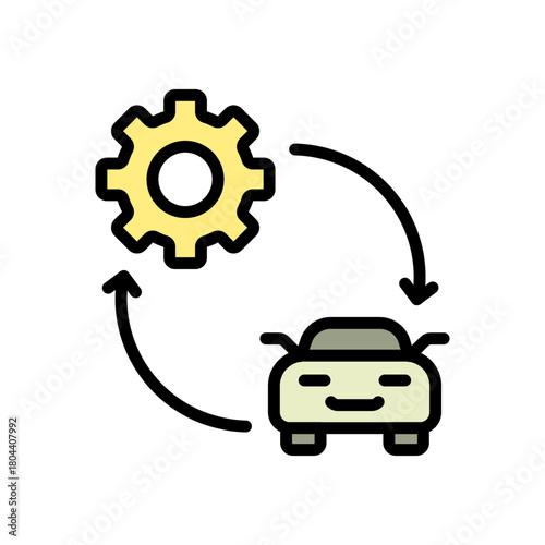 Auto service, car repair color icon. Spare Component, Replacement Part, Auto Spare, Car Part, Vehicle, shop maintenance symbol.