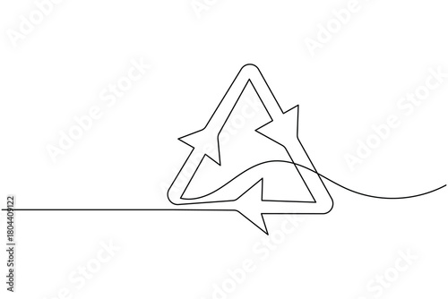 Recycle symbol continuous one line drawing minimalist eco friendly concept illustration