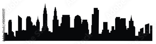 Vector Silhouette of New York City Skyline for Design Projects