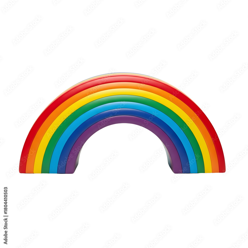 Obraz premium Colorful wooden rainbow toy on a transparent background for play 