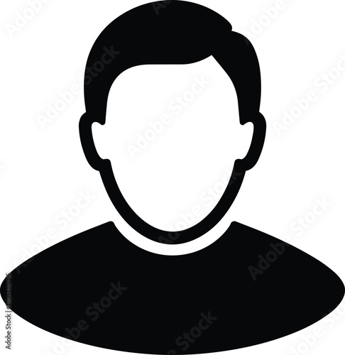 Black silhouette of a person head and shoulders avatar