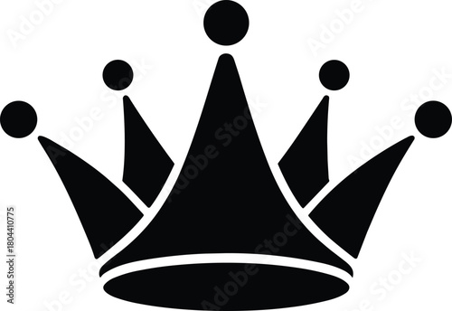 Black silhouette of a royal crown with five points