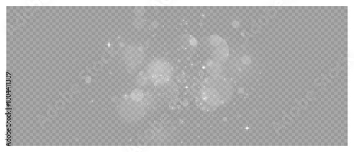 . Bokeh light lights effect background. Christmas background of shining dust. Christmas glowing light confetti and spark overlay