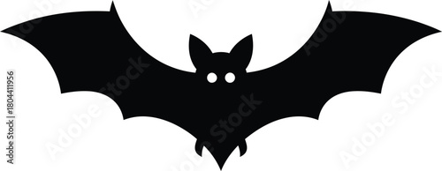 Bat flying silhouette spooky vector graphic
