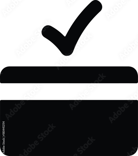 Illustration vote box with check mark symbol silhouette vector