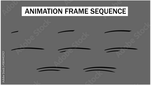 Hand-Drawn Sketchy Underline Animation Frame Sequence. 2D Simple Swish and Emphasis Element. Doodle Style Line Forming Motion Graphic.