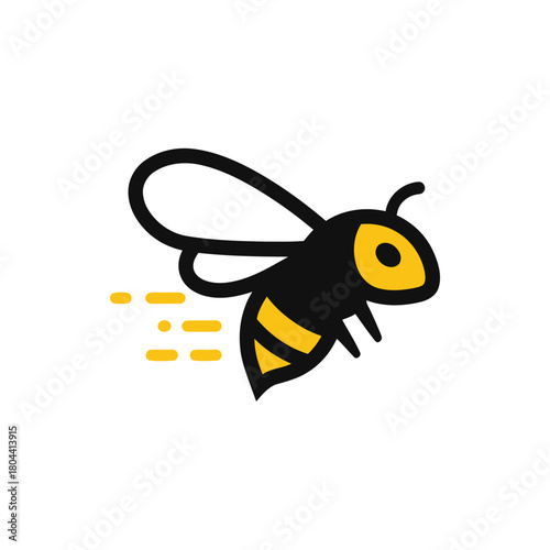 Animated bumblebee swiftly moving