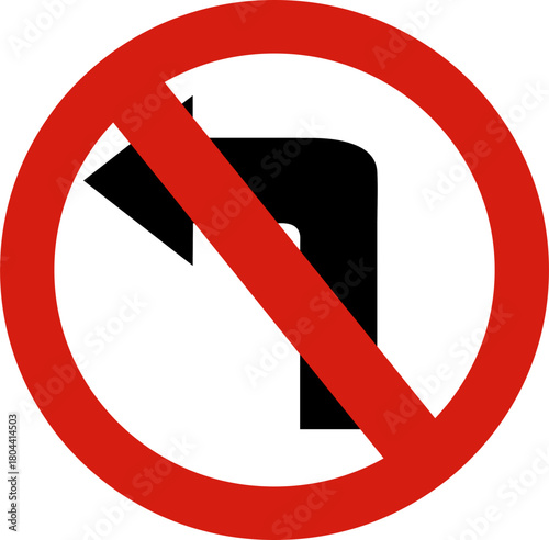 traffic sign of no turn left