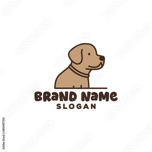 Happy dog logo design with text