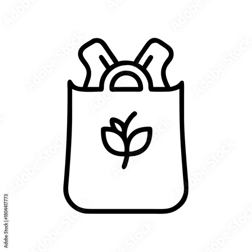 Eco-friendly tote bag with a plant symbol, representing sustainability and a commitment to reducing waste