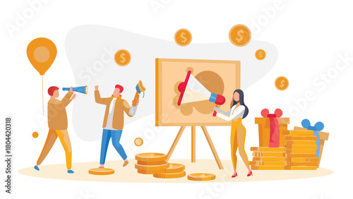 Creative artist presenting a new product prototype in a modern workspace showcasing innovation and development with a supportive team in the background