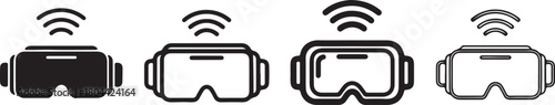 VR, Virtual Reality Headset Icons Set