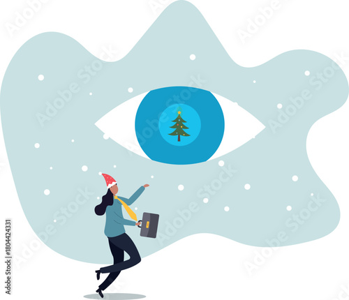 anticipation of the winter holidays. New Year concept.