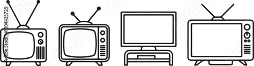 Collection of four vintage and modern televisions