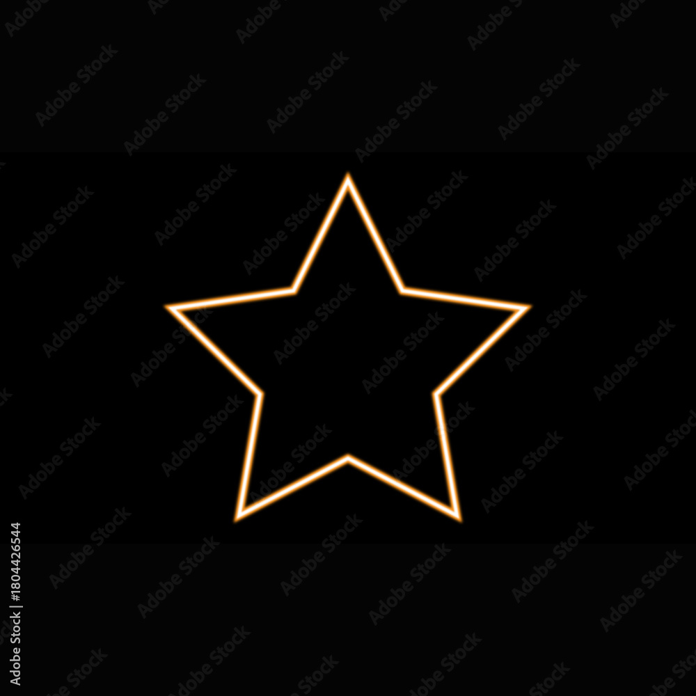 Fototapeta premium golden star neon light effect icon on a black background