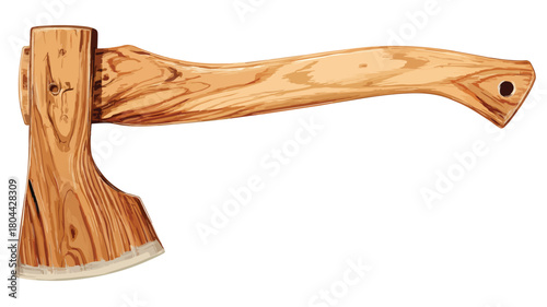 Professional Wooden Axe with Round Hole in the Middle for Carpentry and Woodworking