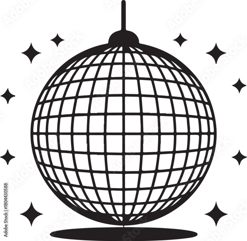 Disco ball with sparkle and shine vector illustration