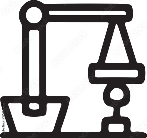 Weighing the Balance: A simple, symbolic line art illustration depicts the essence of justice and fairness, portraying a balanced scale. 
