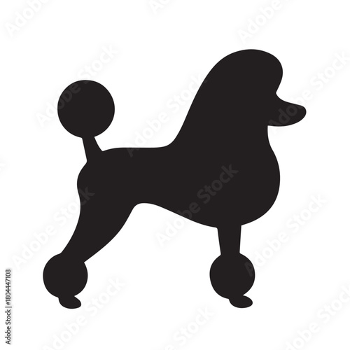 Playful poodle dog portrait illustration in vector art