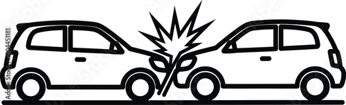 Car accident collision insurance claim vehicle damage repair icon vector eps silhouette