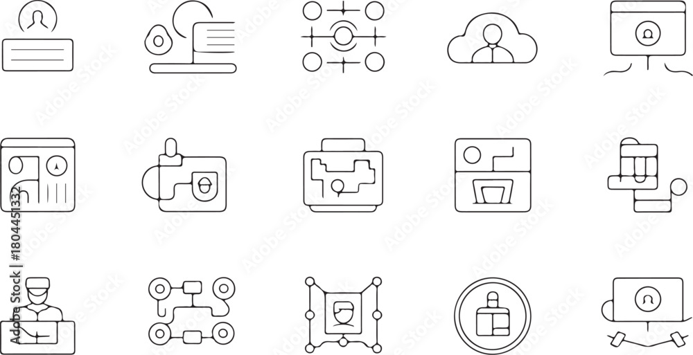 Fototapeta premium Assortment of business and technology interface icons