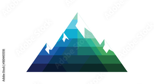 Abstract Geometric Mountain Peak Landscape Design, Generative AI.